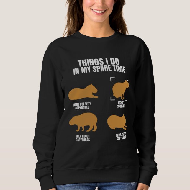 Capybara Things In Spare Time Rodent Animal Sweatshirt (Front)