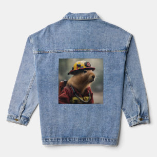 "Capybara to the Rescue: Firefighter Extraordinair Denim Jacket