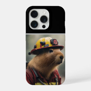"Capybara to the Rescue: Firefighter Extraordinair iPhone 15 Pro Case