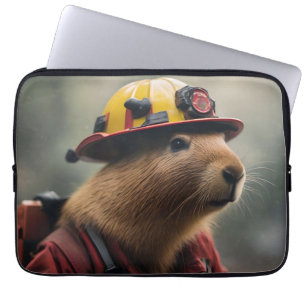 "Capybara to the Rescue: Firefighter Extraordinair Laptop Sleeve