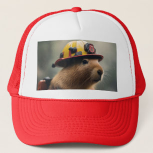 "Capybara to the Rescue: Firefighter Extraordinair Trucker Hat