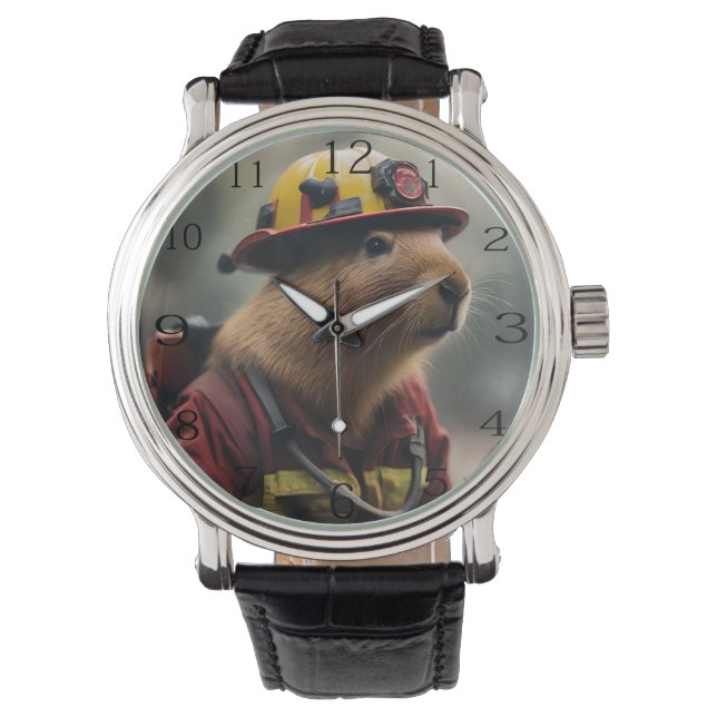 "Capybara to the Rescue: Firefighter Extraordinair Watch (Front)