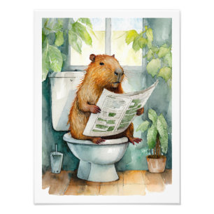 Capybara Toilet Photo Print