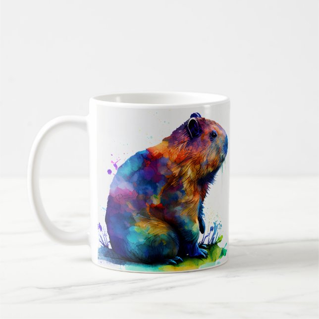 Capybara Tumbler Wrap Sublimation Designs  Coffee Mug (Left)