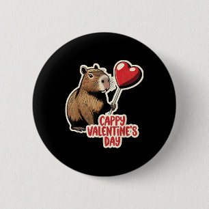 Capybara Valentine, Cappy Valentines Day, Capybara 6 Cm Round Badge