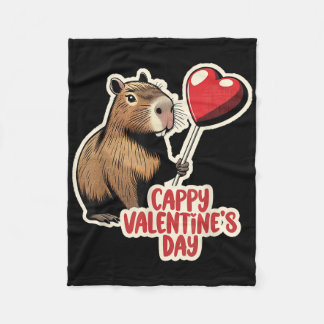 Capybara Valentine, Cappy Valentines Day, Capybara Fleece Blanket