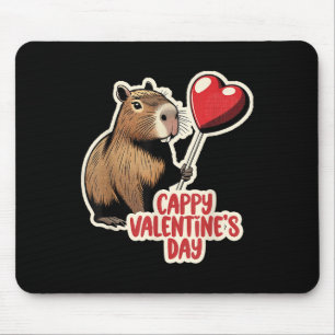 Capybara Valentine, Cappy Valentines Day, Capybara Mouse Pad