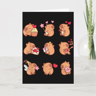 Capybara Valentine Funny Capy Animals Lovers Uni K Card