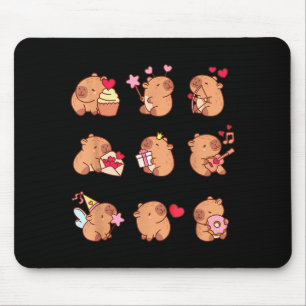 Capybara Valentine Funny Capy Animals Lovers Uni K Mouse Pad