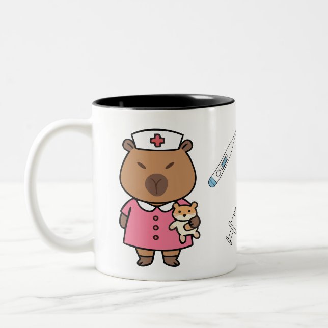 Capybara Vet Nurse Mug | Cute Veterinary Coffee  (Left)