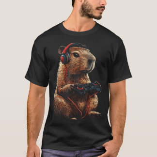 Capybara Video Games Controller Gamer Gaming Capyb T-Shirt