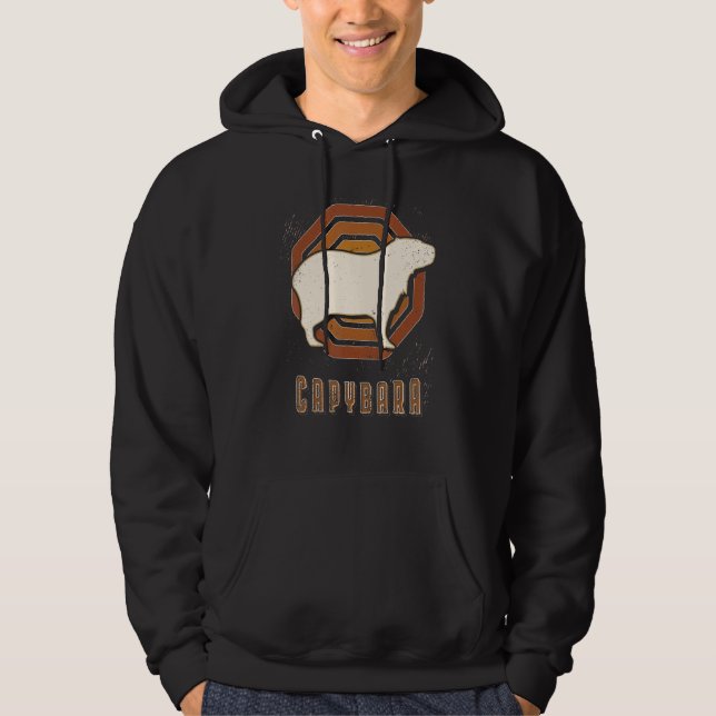 Capybara Vintage Retro Classic Animal Love Hoodie (Front)