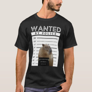Capybara Wanted Mugshot Capybara Meme T-Shirt