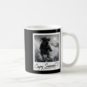 Capybara water skiing summer funny meme coffee mug