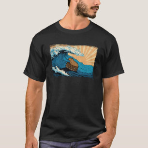 Capybara Wave Capibara Beach Surfer Distressed T-Shirt
