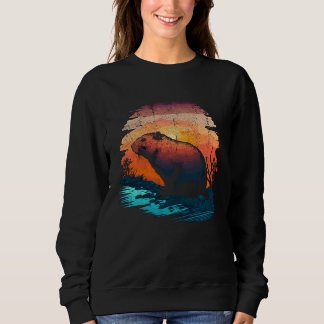 Capybara Wildlife Vintage  Capibara Gnawer Sweatshirt (Front)