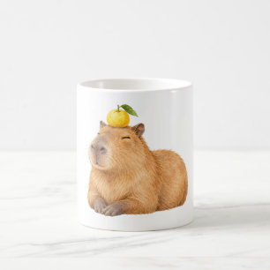 Capybara with a Yuzu on Its Head Coffee Mug