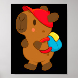 Capybara With Backpack Poster