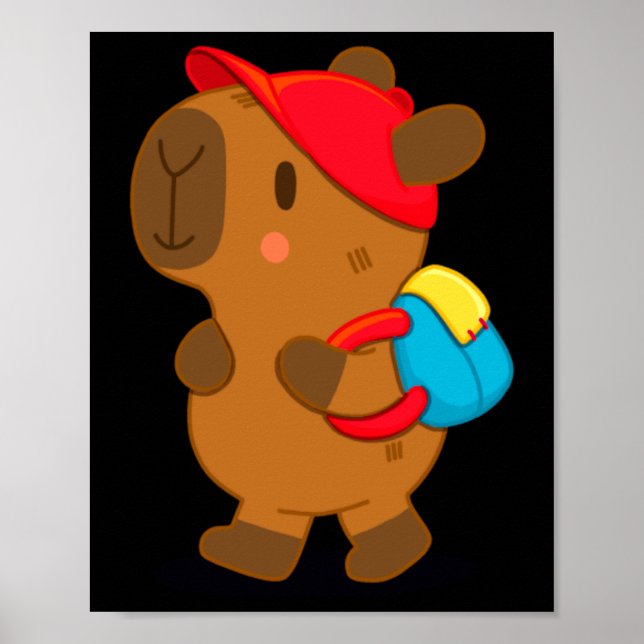 Capybara With Backpack Poster (Front)