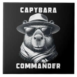 Capybara With Sunglasses Capy Commander Ceramic Tile