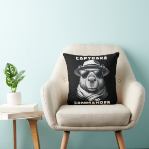 Capybara With Sunglasses Capy Commander Cushion