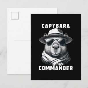 Capybara With Sunglasses Capy Commander Invitation Postcard