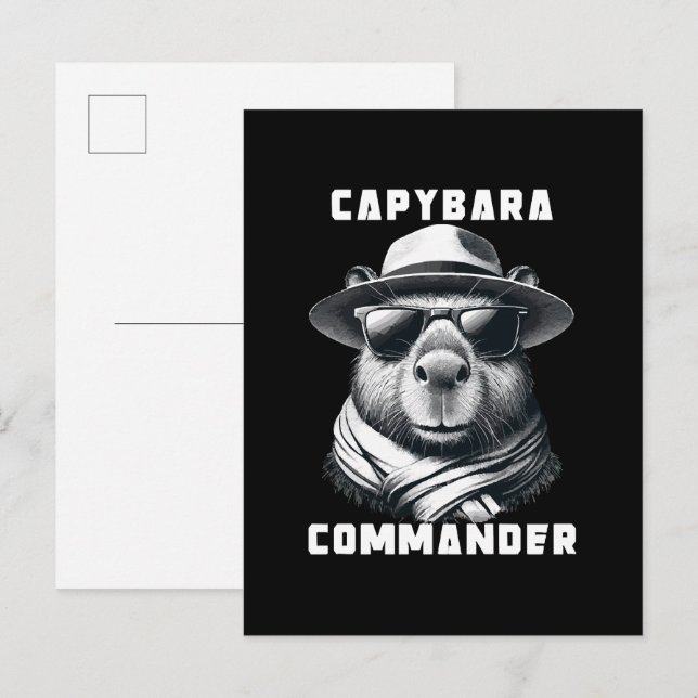 Capybara With Sunglasses Capy Commander Invitation Postcard (Front/Back)