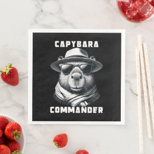 Capybara With Sunglasses Capy Commander Napkin