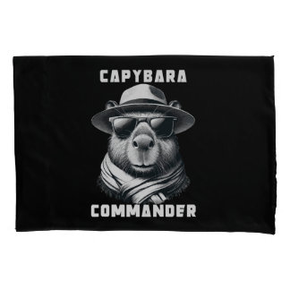 Capybara With Sunglasses Capy Commander Pillowcase