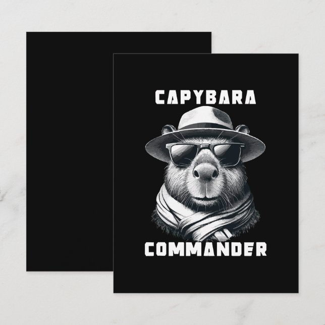 Capybara With Sunglasses Capy Commander RSVP Card (Front/Back)
