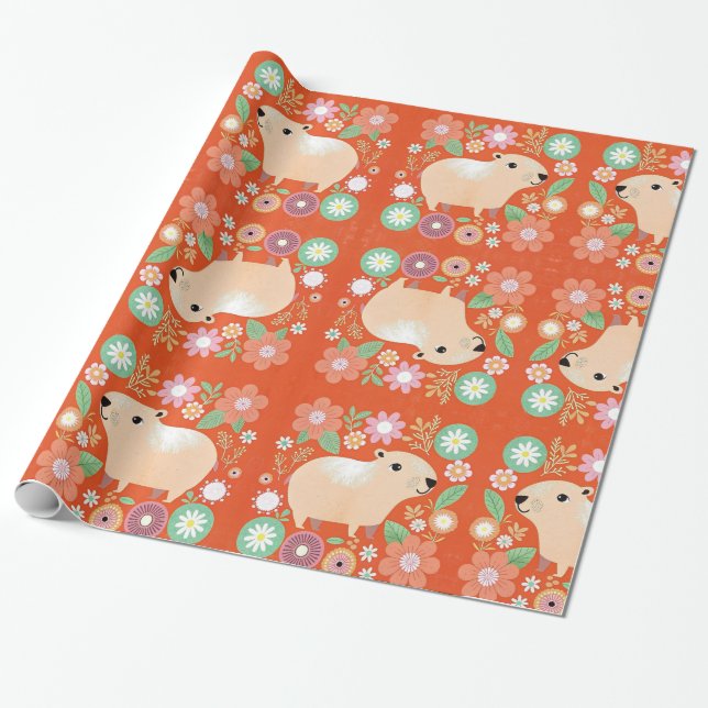 Capybara Wrapping Paper (Unrolled)
