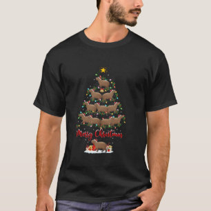 Capybara Xmas Lighting Santa Capybara Christmas Tr T-Shirt