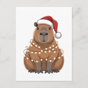 Capybara Xmas Matching Funny Santa Announcement Postcard