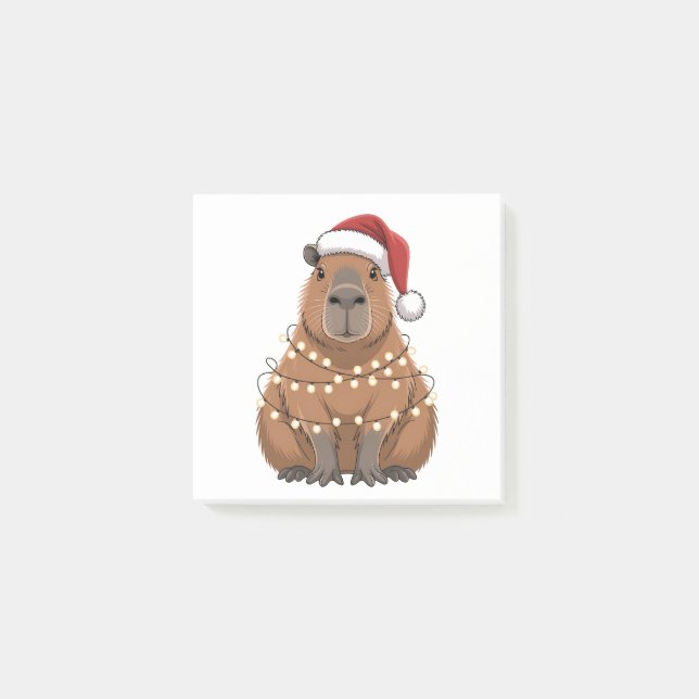 Capybara Xmas Matching Funny Santa Post-it Notes (Front)