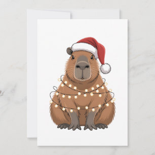Capybara Xmas Matching Funny Santa Thank You Card