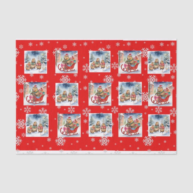 CAPYBARA XMAS TISSUE PAPER (Front)