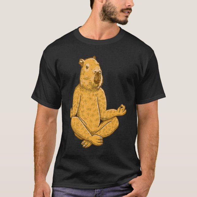 Capybara Yoga poses Workout Sport Meditation T-Shirt (Front)