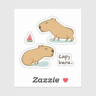 Capybaras 3" x 3" Custom-Cut Vinyl Stickers