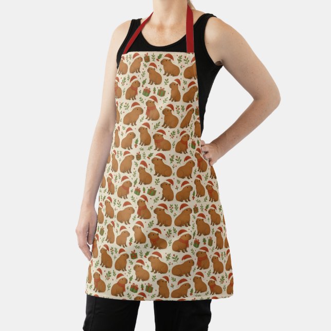 Capybaras at Christmas Apron (Insitu)