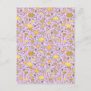 Capybaras in Pink Postcard