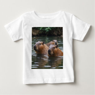 Capybaras' Swimming In The River, Baby T-Shirt