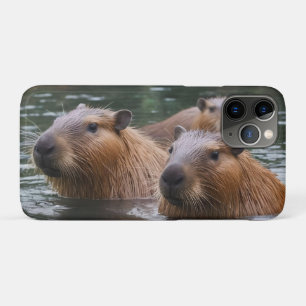 Capybaras' Swimming In The River,  iPhone 11 Pro Case