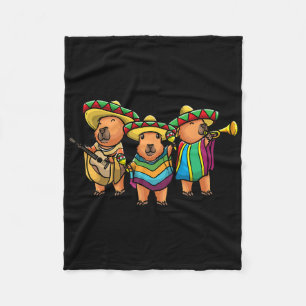 Capybyra Cinco De Mayo Mexican Bynd Musician Kids Fleece Blanket