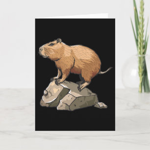 Capybyra Doing Rock Climbing  Card