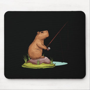 Capybyra Fishing Mouse Pad