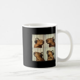 Capybyra In Headphones Cute Capy Lover Adhd Autism Coffee Mug