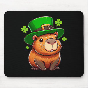 Capybyra St Patricks Hat Leprechaun Funny Irish Ca Mouse Pad
