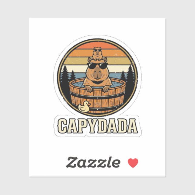 Capydada Capybara Dad Retro Hot Tub Vector Design_ (Sheet)