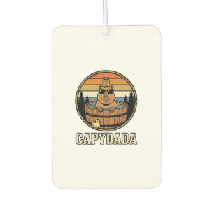 Capydada Capybara Dad Retro Hot Tub Vector Design_ Car Air Freshener