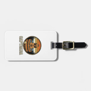 Capydada Capybara Dad Retro Hot Tub Vector Design_ Luggage Tag